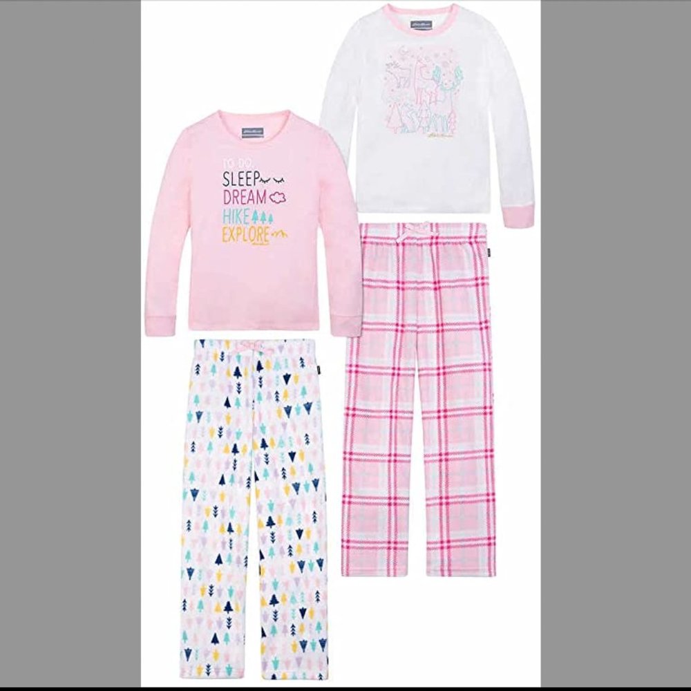 NWT Eddie Bauer Youth 4-piece PJ Set, Adventure Awaits